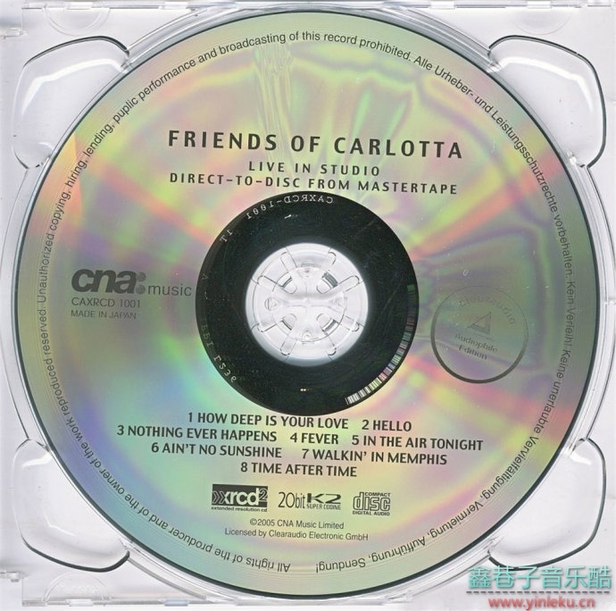 德国人声碟皇FriendsofCarlotta-《LiveinStudio》(卡洛塔多重唱现场直录)XRCD[WAV分轨]