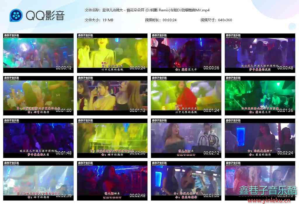 蓝琪儿&姚大 - 情花朵朵开 (DJ何鹏 Remix)车载DJ劲爆舞曲MV【高清MP4】