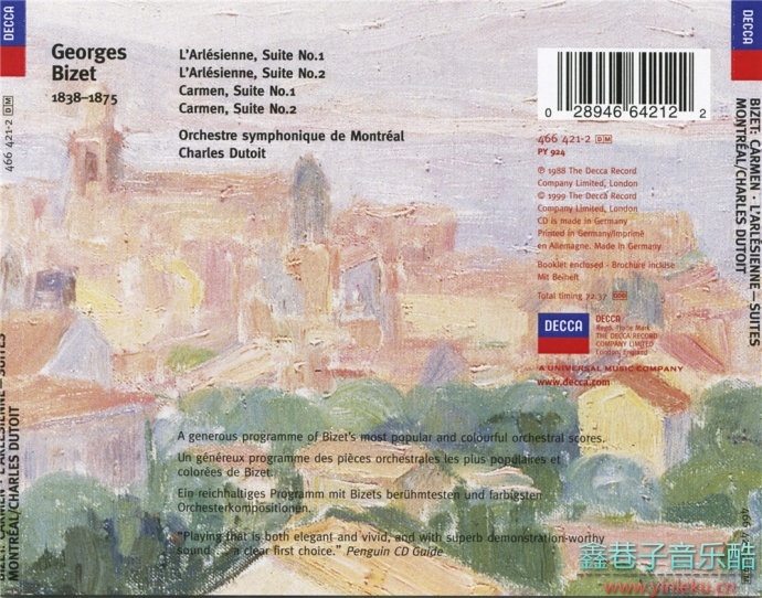 夏尔·迪图瓦Bizet:CarmenSuite;LarlesienneSuites1999[WAV+CUE]