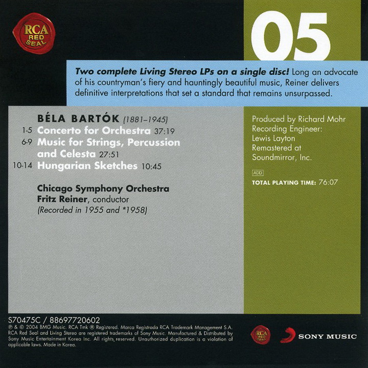 立体声现场05.Reiner - Bartok Concerto For Orchestra[FLAC+CUE]