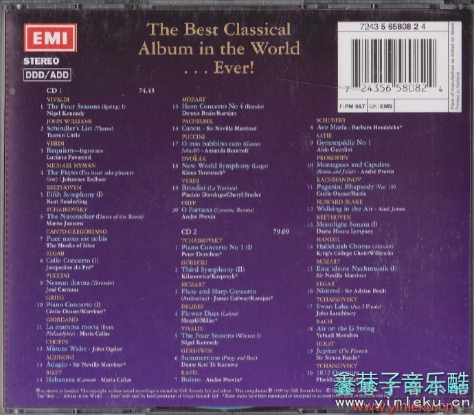 【CD圣经上榜天碟】EMI全球至美古典音乐专辑2CD[WAV+CUE]