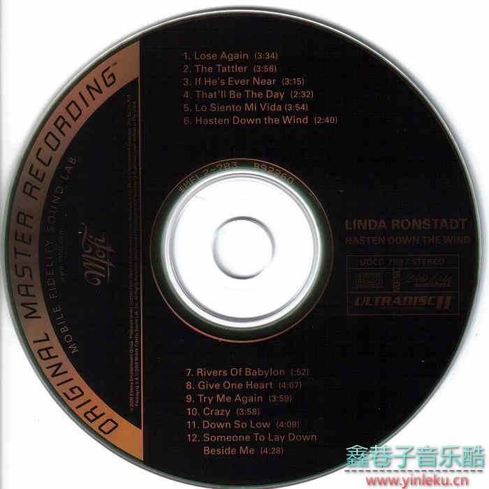 【24K金唱片】琳达·朗丝黛《顺风而下》2009[FLAC+CUE整轨]