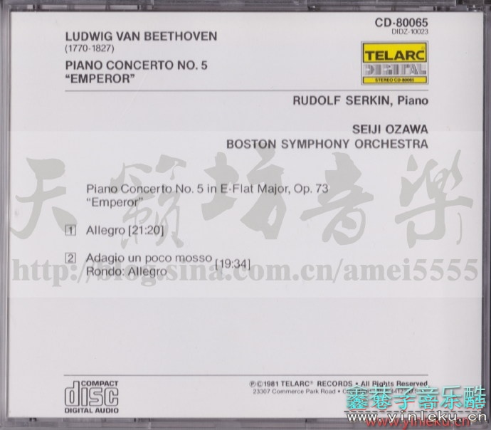 泰拉克唱片：贝多芬《第五钢协-皇帝》日本松下钢字首版[WAV+CUE]