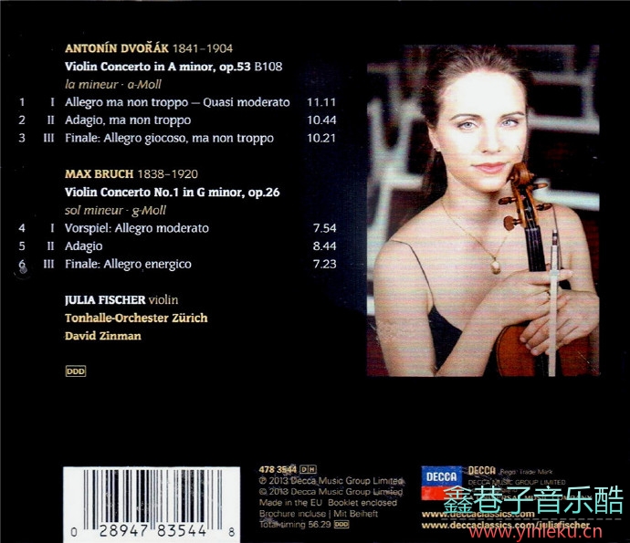 朱莉娅·费舍尔《布鲁赫、德沃夏克-小提琴协奏曲》2013[FLAC+CUE]