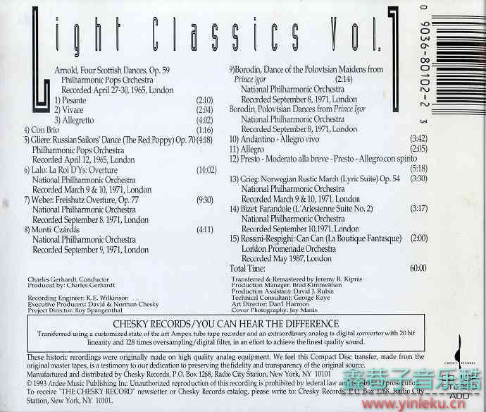 《闪亮的古典小品Vol.I、II》2CD.1993[FLAC+CUE整轨]