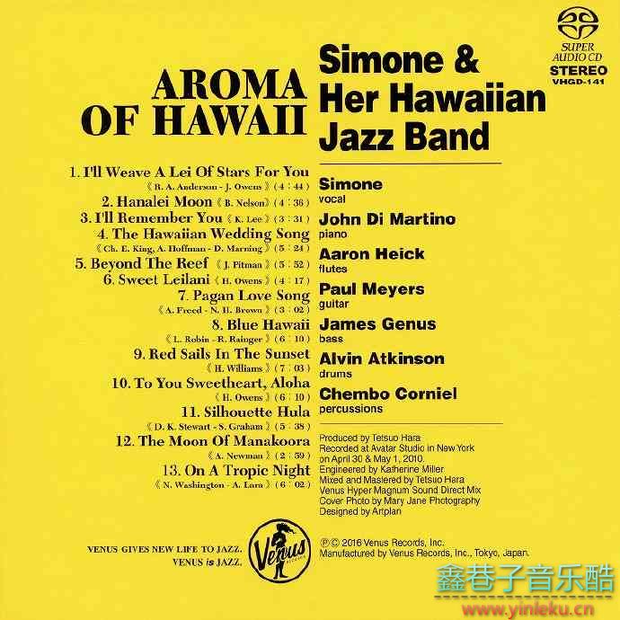 席梦与夏威夷爵士乐团《夏威夷的芳香》日本版SACD[WAV+CUE]
