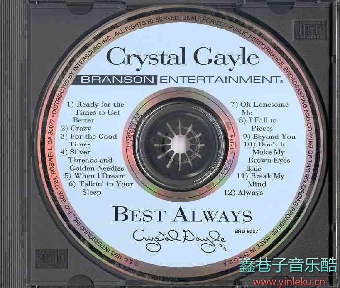 绝版长发妹.Crystal.Gayle《Best.Always》(签名首版)1993[FLAC+CUE整轨]