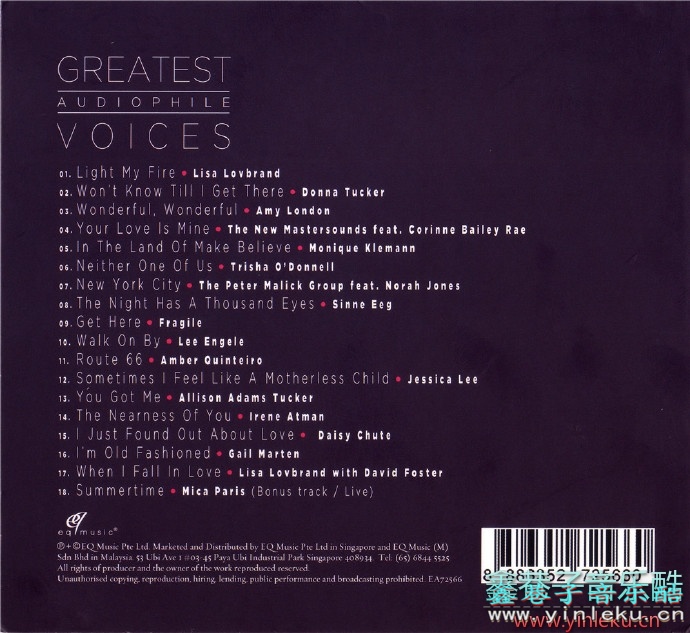 明达发烧女声典藏《GreatestAudiophileVoices01-04》[FLAC+CUE]