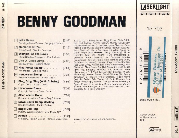 【爵士乐】班尼·古德曼《爵士精选辑》1989[FLAC+CUE整轨]