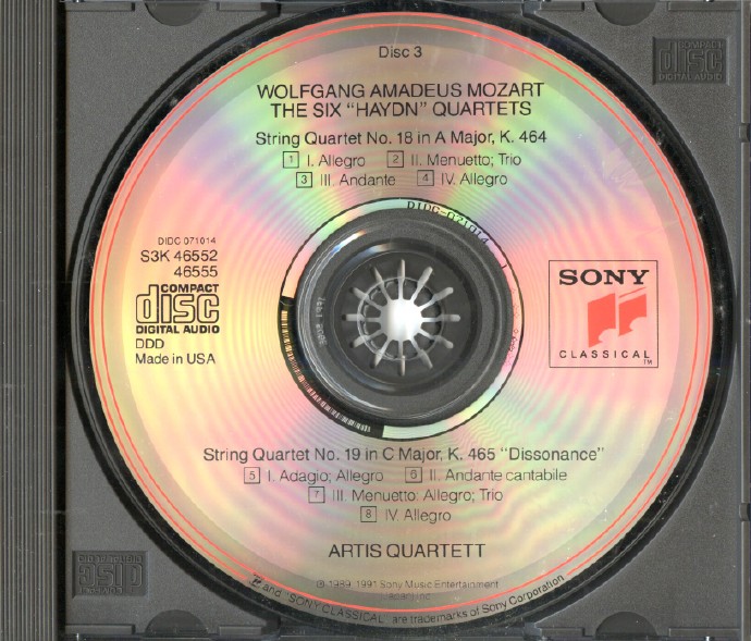 【古典音乐】阿蒂斯四重奏团《莫扎特-6部“海顿”四重奏》3CD.1991[FLAC+CUE整轨]
