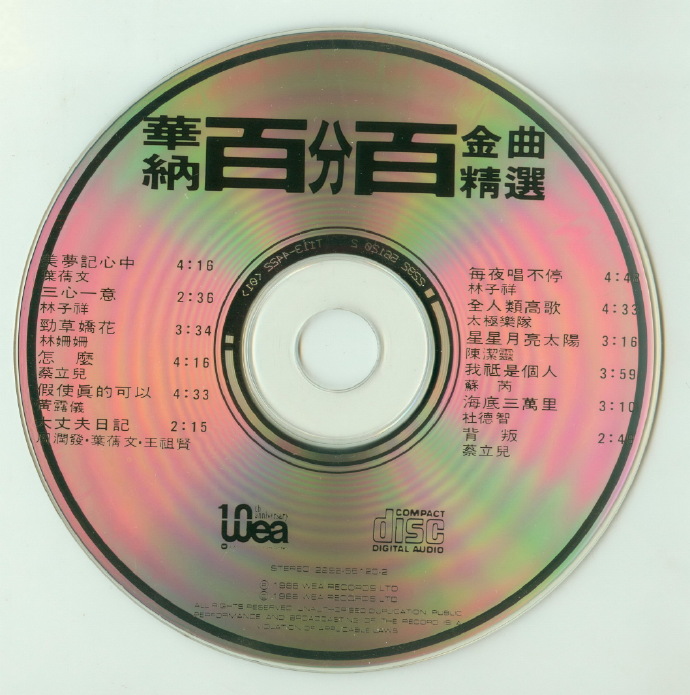 群星.1988-华纳百分百金曲精丫华纳】【WAV+CUE】
