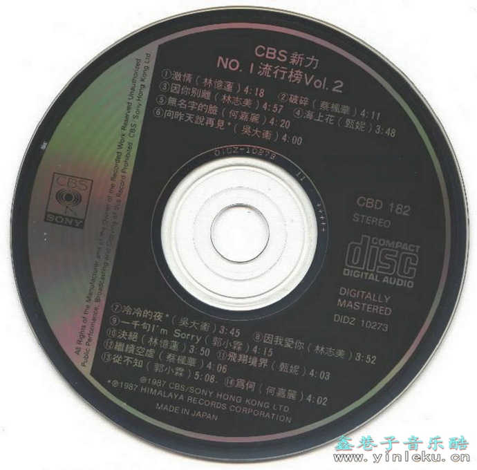 群星.1987-CBS新力NO.1流行榜VOL.2【SONY】【WAV+CUE】