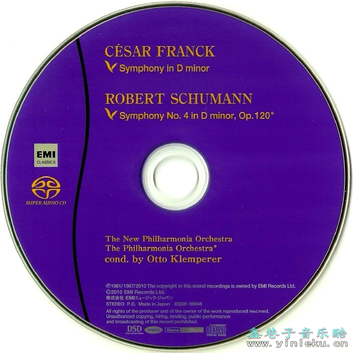 【古典音乐】克伦佩勒《弗朗克、舒曼-d小调交响曲》2010[FLAC+CUE整轨]